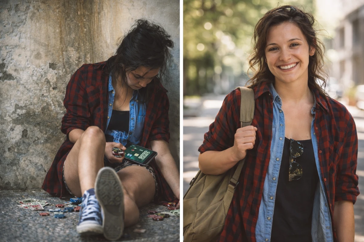 Gambling addiction illustration